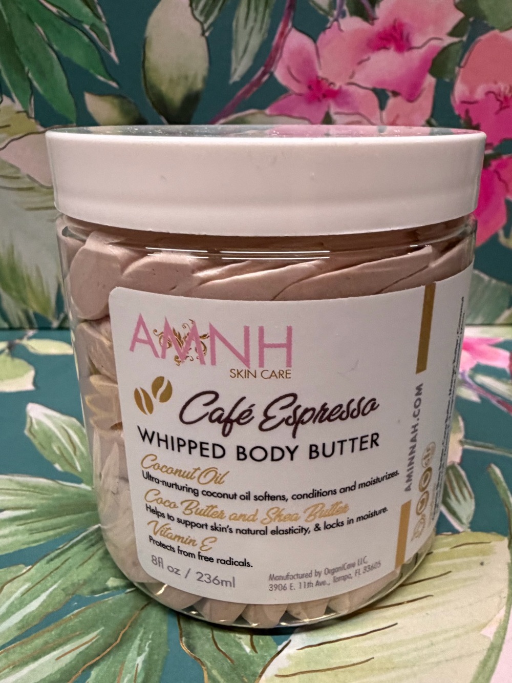 Aminnah Café Espresso Whipped Body Butter 8 oz Coffee Scent Moisturizer